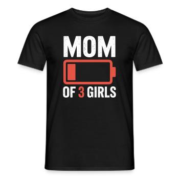 Mom of 3 Girls - Men's T-Shirt - black - Front - AI Model Male 178 light (178cm)