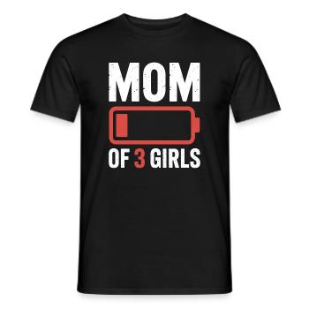 Emblème de batterie de mère de 3 filles - T-shirt homme - noir - Devant - AI Model Male 178 light (178cm)