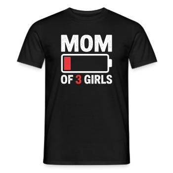 Mom of 3 Girls Battery Life - Men's T-Shirt - black - Front - AI Model Male 178 light (178cm)