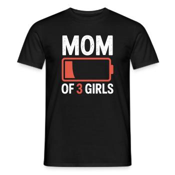 Mutter von 3 Mädchen Batterie-Ikon-Tee - Männer T-Shirt - Schwarz - Vorne - AI Model Male 178 light (178cm)