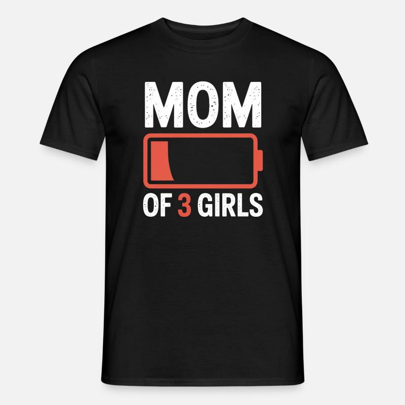 Mutter von 3 Mädchen Batterie-Ikon-Tee - Männer T-Shirt - Schwarz