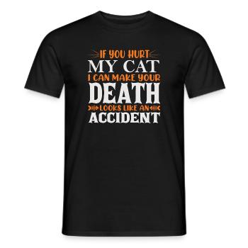 Si tu fais du mal à mon chat - T-shirt homme - noir - Devant - AI Model Male 178 light (178cm)