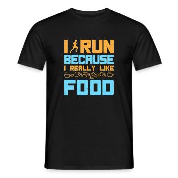 Running I Run I Like Food Marathon Runner - Männer T-Shirt - Schwarz - Vorne - AI Model Male 178 light (178cm)