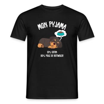 Lustige Rottweiler-Hundepyjamas - Männer T-Shirt - Schwarz - Vorne - AI Model Male 178 light (178cm)