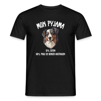 Lustige Pyjamas von Australian Shepherd Dogs - Männer T-Shirt - Schwarz - Vorne - AI Model Male 178 light (178cm)