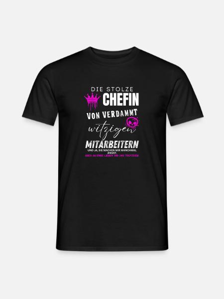 stolze Chefin von verdammt witzigen Mitarbeitern - Men's T-Shirt - black