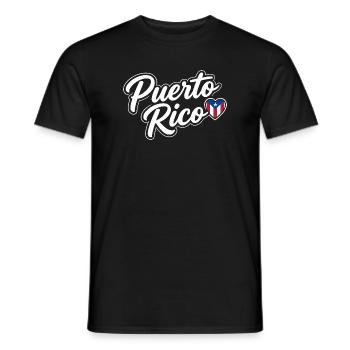Puerto Rico Script with Flag Heart Patriotic - Men's T-Shirt - black - Front - AI Model Male 178 light (178cm)