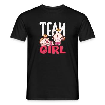 Fête de révélation de sexe de l’équipe Girls rose - T-shirt homme - noir - Devant - AI Model Male 178 light (178cm)