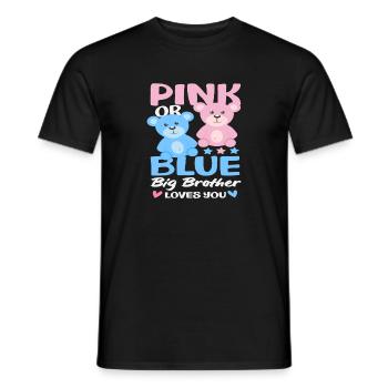 Pink Or Blue Big Brother Loves You - Men's T-Shirt - black - Front - AI Model Male 178 light (178cm)