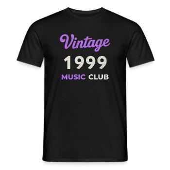 Vintage 1999 Music Club Retro Année de naissance vintage - T-shirt homme - noir - Devant - AI Model Male 178 light (178cm)
