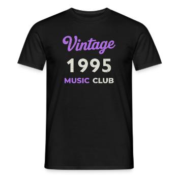 Vintage 1995 Music Club Retro Année de naissance vintage - T-shirt homme - noir - Devant - AI Model Male 178 light (178cm)