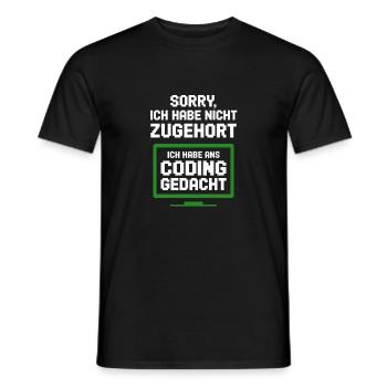 Coding Monitor Tee - Men's T-Shirt - black - Front - AI Model Male 178 light (178cm)