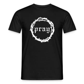 Crown of thorns Pray - Men's T-Shirt - black - Front - AI Model Male 178 light (178cm)