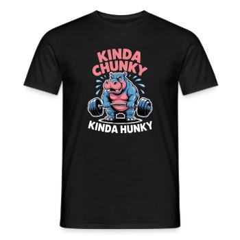 Gym Bear Chunky Hunky Joke Fitness Sayings Gift - Men's T-Shirt - black - Front - AI Model Male 178 light (178cm)