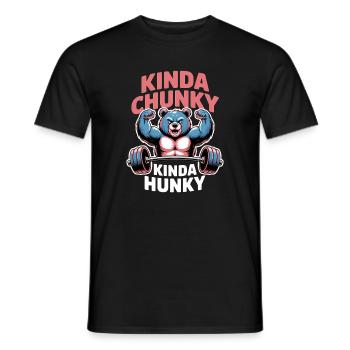 Gym Bear Chunky Hunky Joke Fitness Sayings Gift - Men's T-Shirt - black - Front - AI Model Male 178 light (178cm)