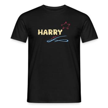 Star Harry - Men's T-Shirt - black - Front - AI Model Male 178 light (178cm)