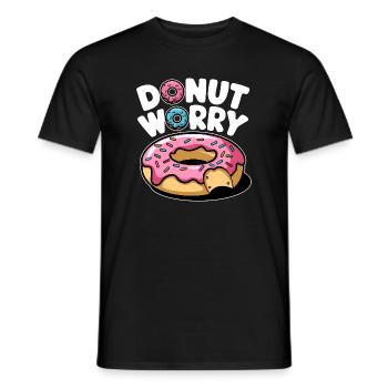 Donut Worry Donut Sweet Funny Funny - Men's T-Shirt - black - Front - AI Model Male 178 light (178cm)