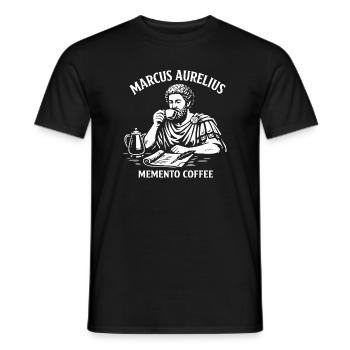 Marcus Aurelius Memento Kaffee - Männer T-Shirt - Schwarz - Vorne - AI Model Male 178 light (178cm)