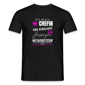 beste Chefin von verdammt fleissigen Mitarbeitern - Männer T-Shirt - Schwarz - Vorne - AI Model Male 178 light (178cm)