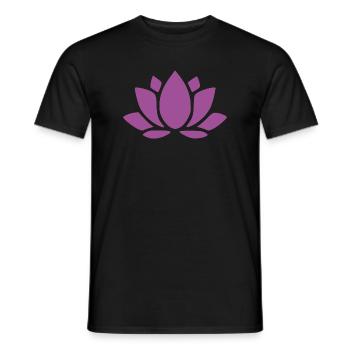 Lotus Flower Lotus Flower Flower Violet Blossom Yoga - Men's T-Shirt - black - Front - AI Model Male 178 light (178cm)