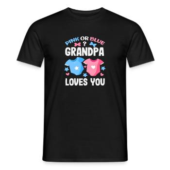 Pink Oder Blau Opa Liebt Dich Reveal - Männer T-Shirt - Schwarz - Vorne - AI Model Male 178 light (178cm)