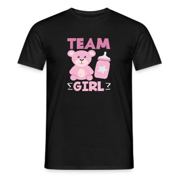 Fête de révélation de sexe de l’équipe Girls Ours Rose - T-shirt homme - noir - Devant - AI Model Male 178 light (178cm)