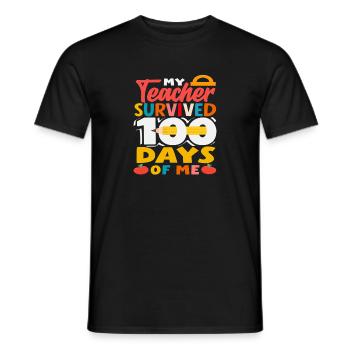 Le professeur a tenu 100 jours avec moi - T-shirt homme - noir - Devant - AI Model Male 178 light (178cm)