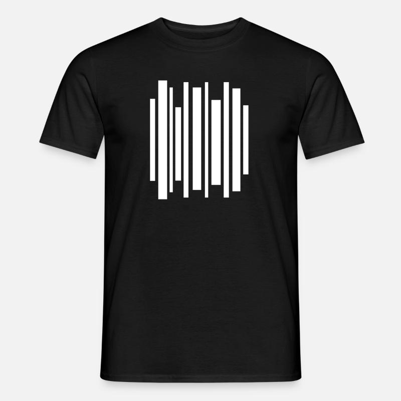 Minimal Stripes Barcode Mosaic - Men’s T-shirt - black