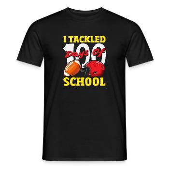 100 Days School Football Sport Design - Men's T-Shirt - black - Front - AI Model Male 178 light (178cm)