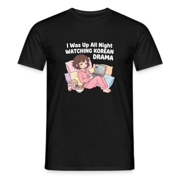 K-Drama Merchandise Koreanisches K-Pop Drama - Männer T-Shirt - Schwarz - Vorne - AI Model Male 178 light (178cm)