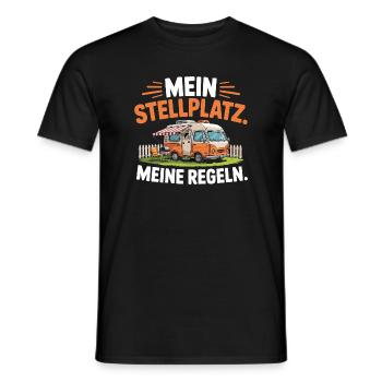  Mein Stellplatz Meine Regeln Camping Wohnmobil - Männer T-Shirt - Schwarz - Vorne - AI Model Male 178 light (178cm)