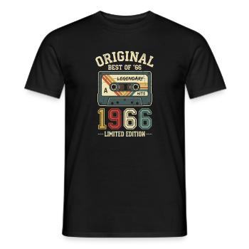 60e anniversaire de la cassette rétro originale de 1966 - T-shirt homme - noir - Devant - AI Model Male 178 light (178cm)