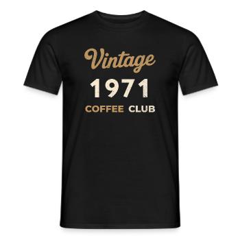 Vintage 1971 – Coffee Club Retro Geburtsjahr - Männer T-Shirt - Schwarz - Vorne - AI Model Male 178 light (178cm)