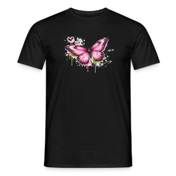 Butterfly Graffiti Street Art - Men's T-Shirt - black - Front - AI Model Male 178 light (178cm)