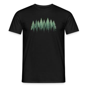 Forêt Nature Arbres Nature Nature Amoureux de la nature - T-shirt homme - noir - Devant - AI Model Male 178 light (178cm)
