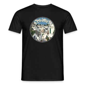 Découvrez la magie du trulli d’Alberobello en Italie - T-shirt homme - noir - Devant - AI Model Male 178 light (178cm)