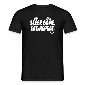 Répétition de la nourriture du jeu de sommeil - T-shirt homme - noir - Devant - AI Model Male 178 light (178cm)