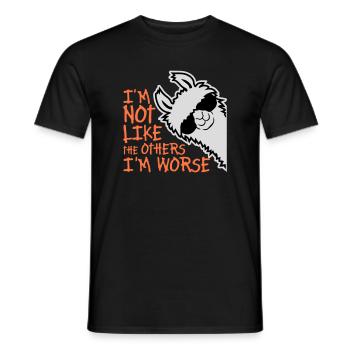 Lama Sunglasses Not Like The Others I'm Worse - Men's T-Shirt - black - Front - AI Model Male 178 light (178cm)