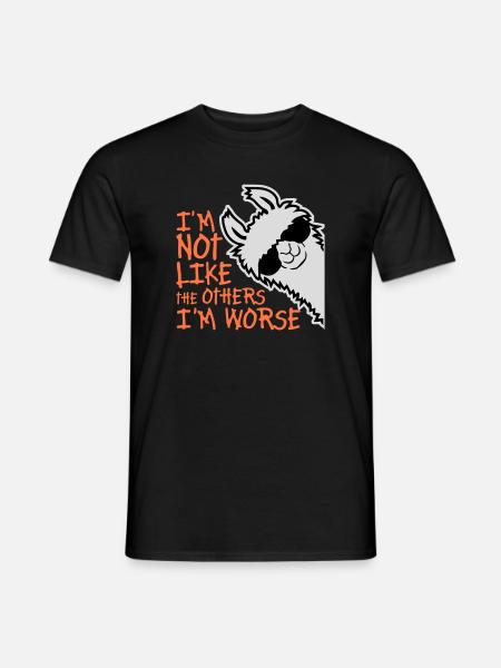 Lama-solbriller ikke som de andre Jeg er værre - Mænd T-shirt - sort