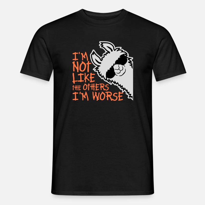 Lama-solbriller ikke som de andre Jeg er værre - Mænd T-shirt - sort