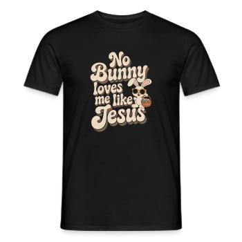 Aucun lapin ne m’aime comme Jésus - T-shirt homme - noir - Devant - AI Model Male 178 light (178cm)