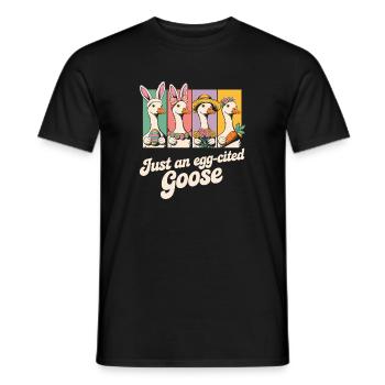 Just an egg-cited Goose Panels - Männer T-Shirt - Schwarz - Vorne - AI Model Male 178 light (178cm)
