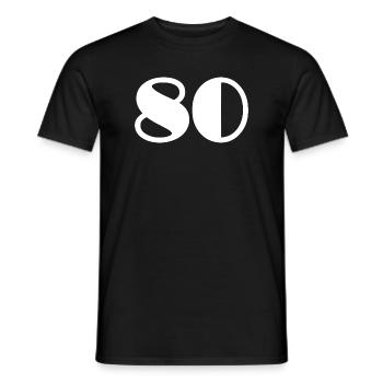 80. 80 JAHRE. 80. JUBILÄUM. 80-JAHRES-JUBILÄUM. - Männer T-Shirt - Schwarz - Vorne - AI Model Male 178 light (178cm)