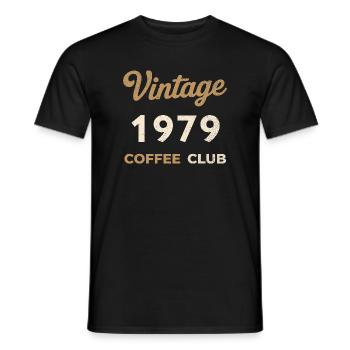 Vintage 1979 – Coffee Club Retro Birth Year - Men's T-Shirt - black - Front - AI Model Male 178 light (178cm)