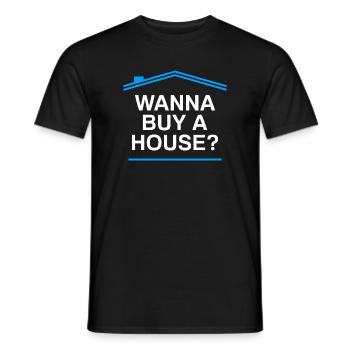 Acheter une maison ? Agent immobilier drôle - T-shirt homme - noir - Devant - AI Model Male 178 light (178cm)