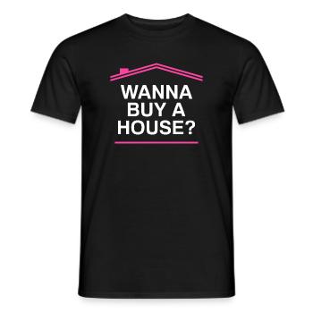Acheter une maison ? Agent immobilier drôle - T-shirt homme - noir - Devant - AI Model Male 178 light (178cm)