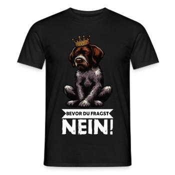 Bevor Du Fragst Nein Deutsch Drahthaar Drahthaare  - Männer T-Shirt - Schwarz - Vorne - AI Model Male 178 light (178cm)