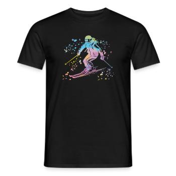Ski alpin Sports d’hiver Ski nordique - T-shirt homme - noir - Devant - AI Model Male 178 light (178cm)