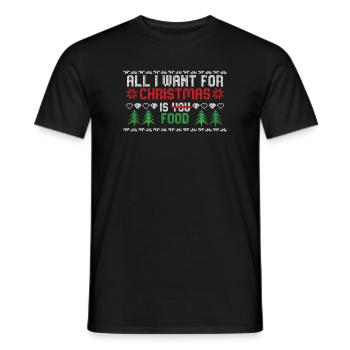 Tout ce que je veux pour Noël, c’est un graphique culinaire - T-shirt homme - noir - Devant - AI Model Male 178 light (178cm)