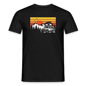 Dachzelt Camping Shirt für Offroad Fans - Männer T-Shirt - Schwarz - Vorne - AI Model Male 178 light (178cm)